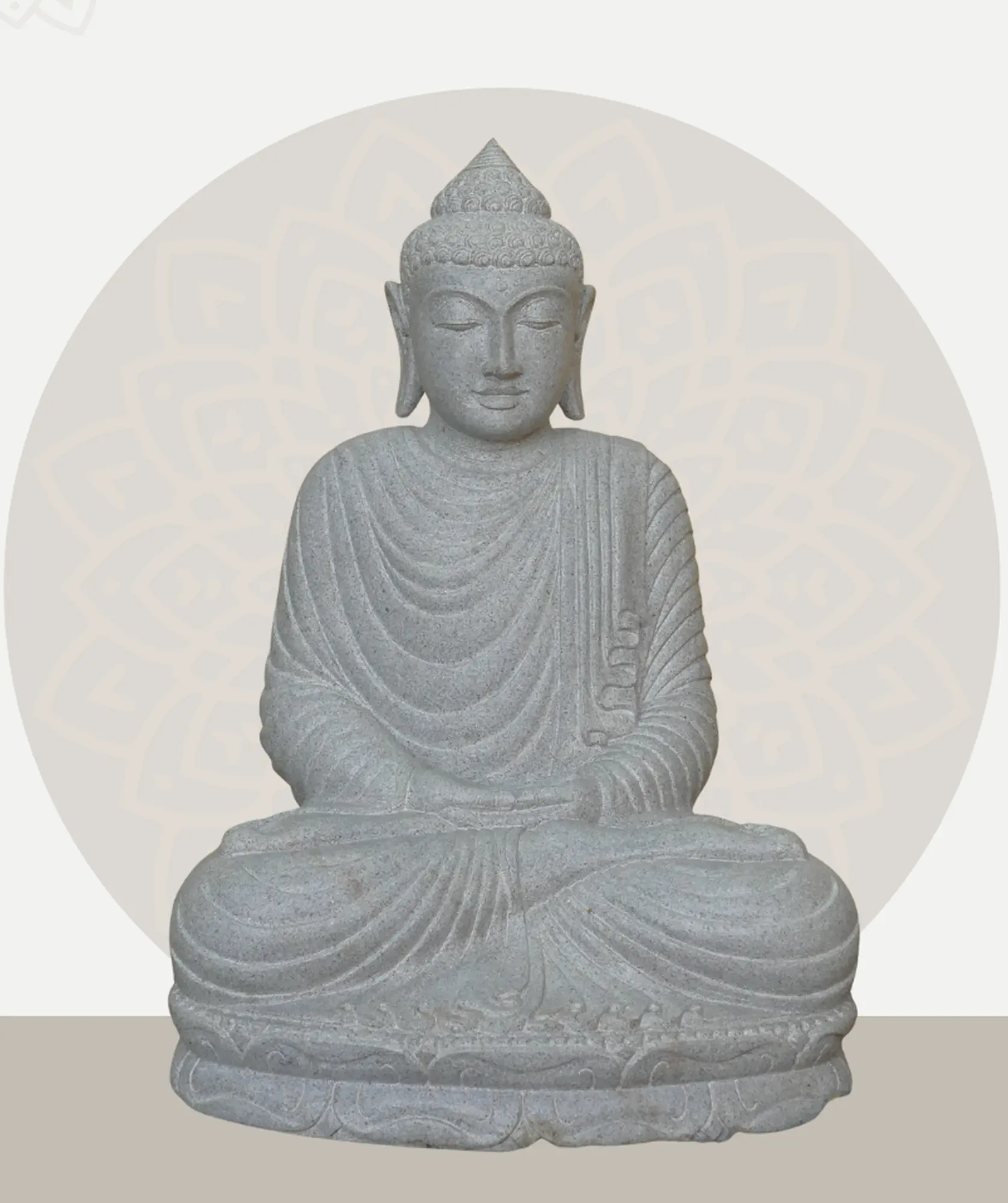  Product image 1 of the product “Seated Buddha made of Riverstone in Dhyana position - gesture of meditation, H. 80cm. ”